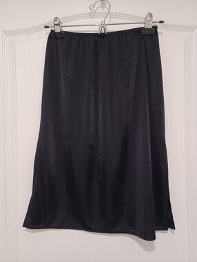 Black Women’s Slip Skirt - Classic Satin Underskirt